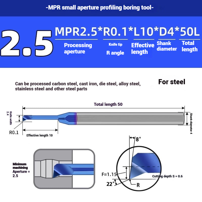 1129-CNC Small Bore Boring Tools MPR Copy Boring Turning Tools for Stainless Steel, Copper and Aluminum Lathe Micro Small Boring Tools Shandong Denso Pricision Tools Co.,Ltd.